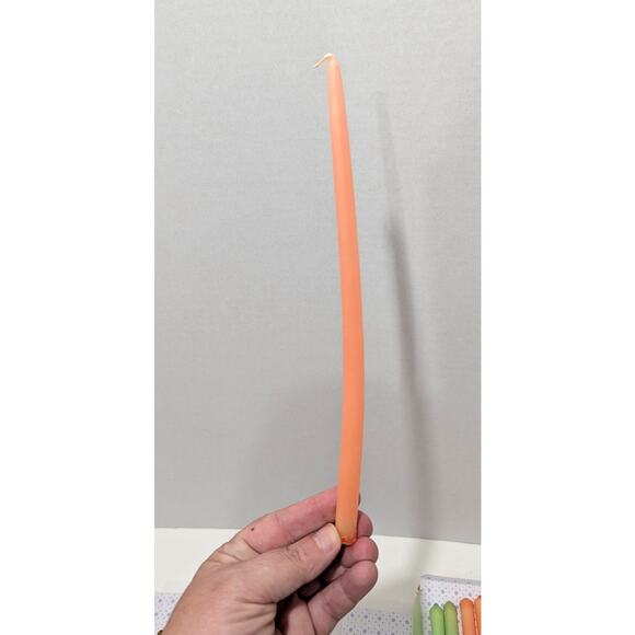 Lot of 4 Williams Sonoma Spring Easter 24 Tiny Taper Candles Orange Green 10" - Picture 9 of 11